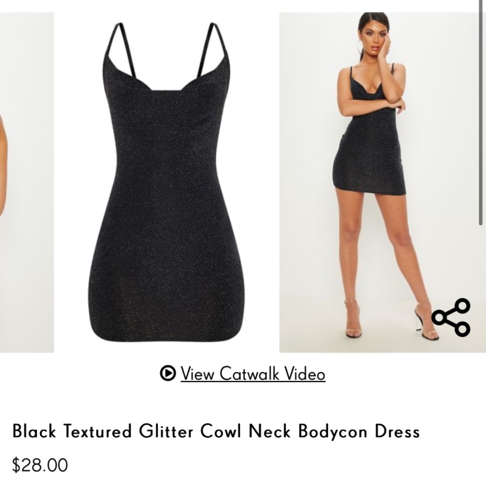 Beautiful black textured glitter dress.